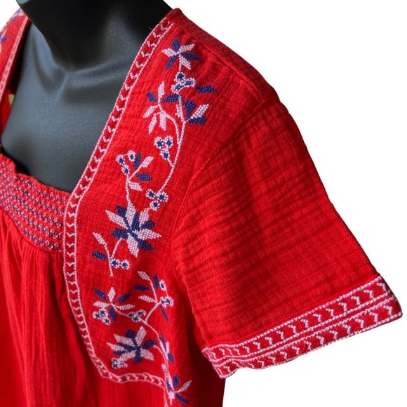 🌸4/$50🌸 NEW Old Navy Gauze Cotton Dress with Embroidery Detailing - Picture 5 of 16